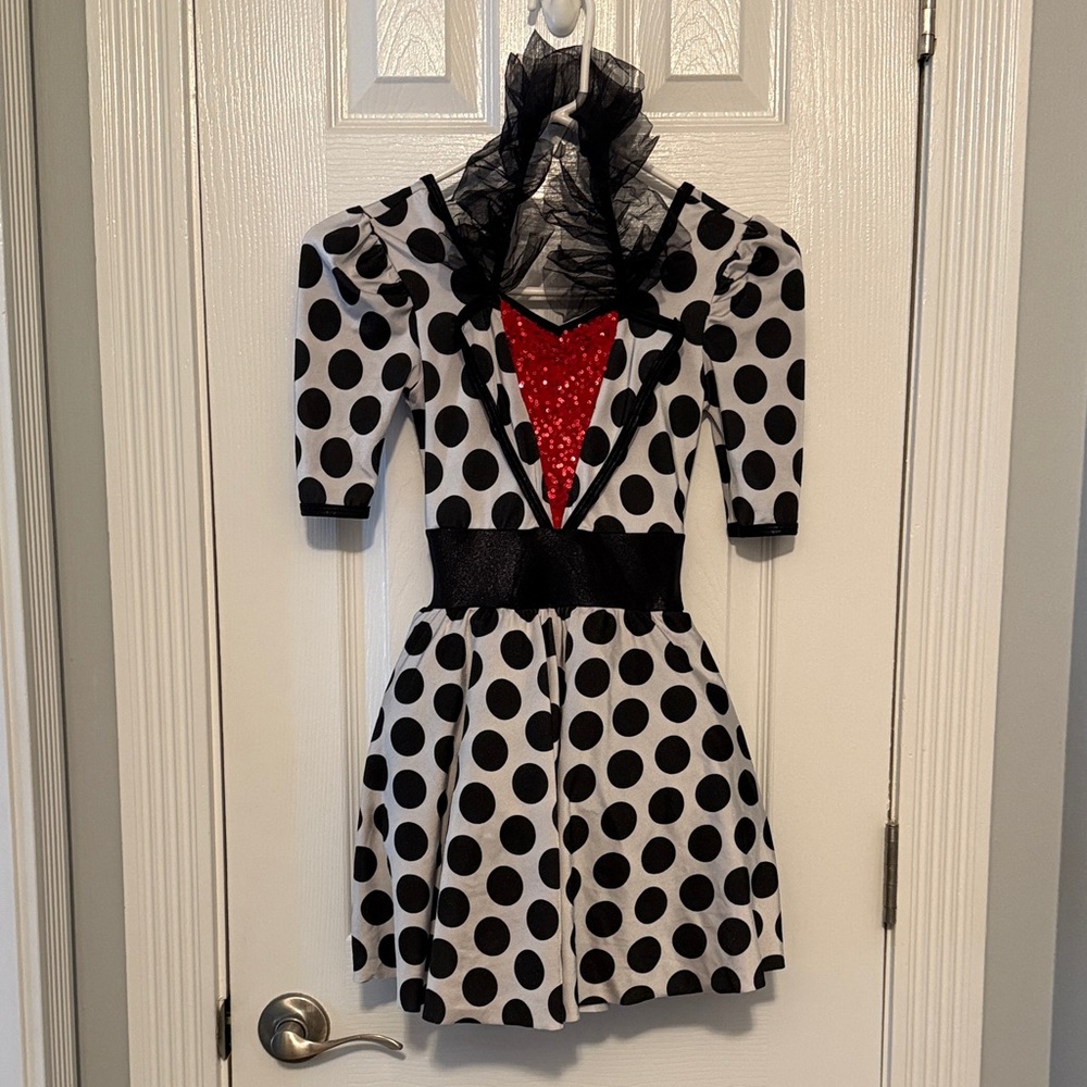 Charming Polka Dot Kids Dance Costume